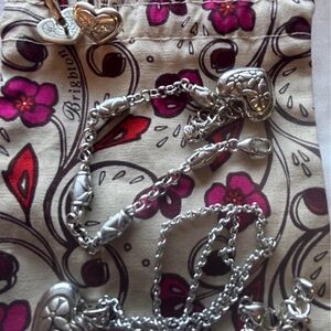 Brighton Silver Heart Necklace and Bracelet Set